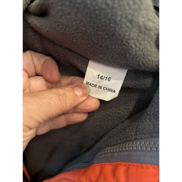 Hawke & Co Sports Boy Youth Size 14 16 Orange Gray Winter Coat Pockets Lined - Picture 13 of 16